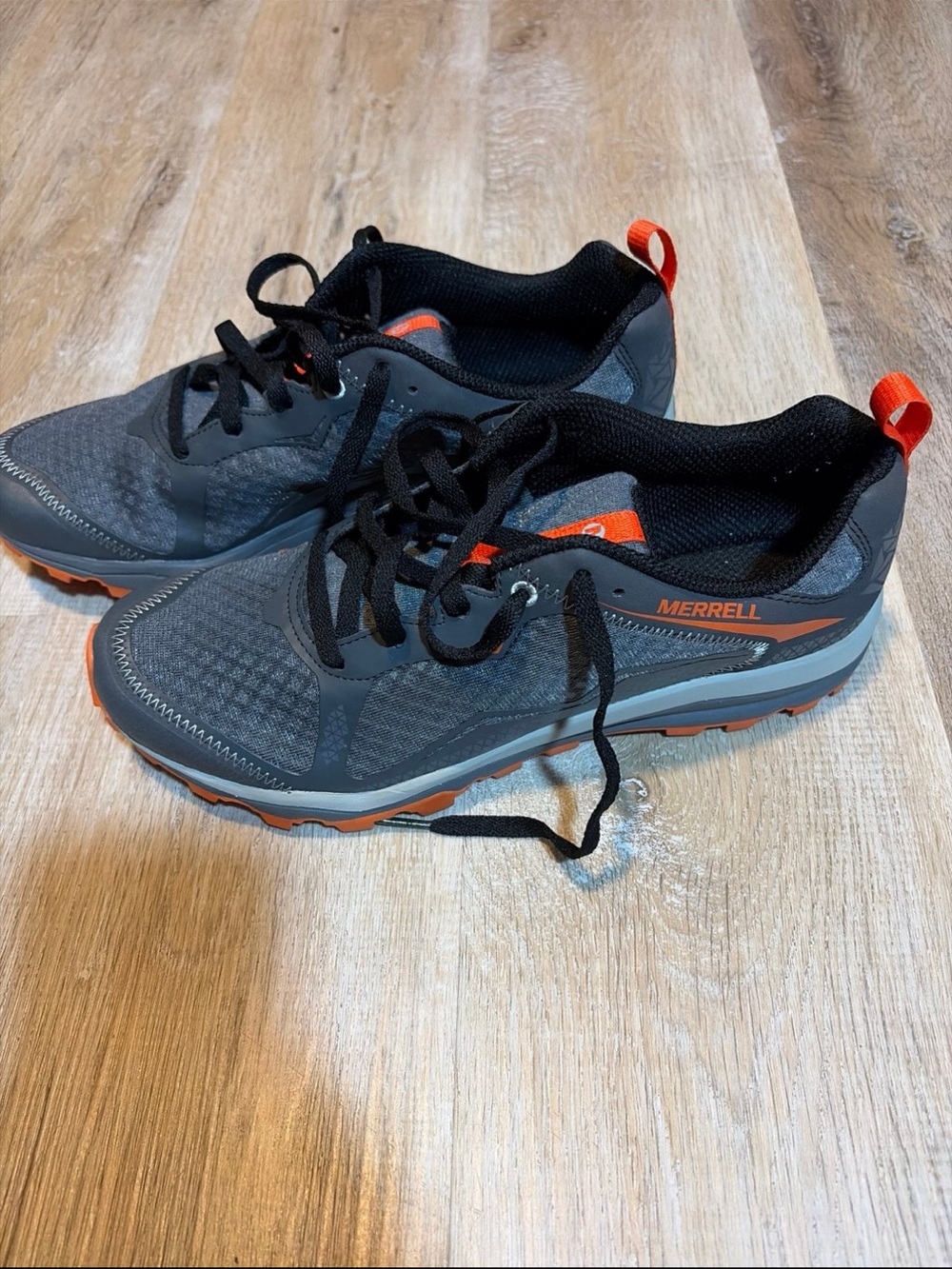 Merrell Men's Gray and Orange Trail Sneakers
